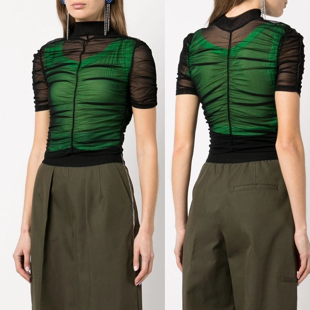 Alexander Wang Double Layer Top In Stretch Mesh B… - image 5